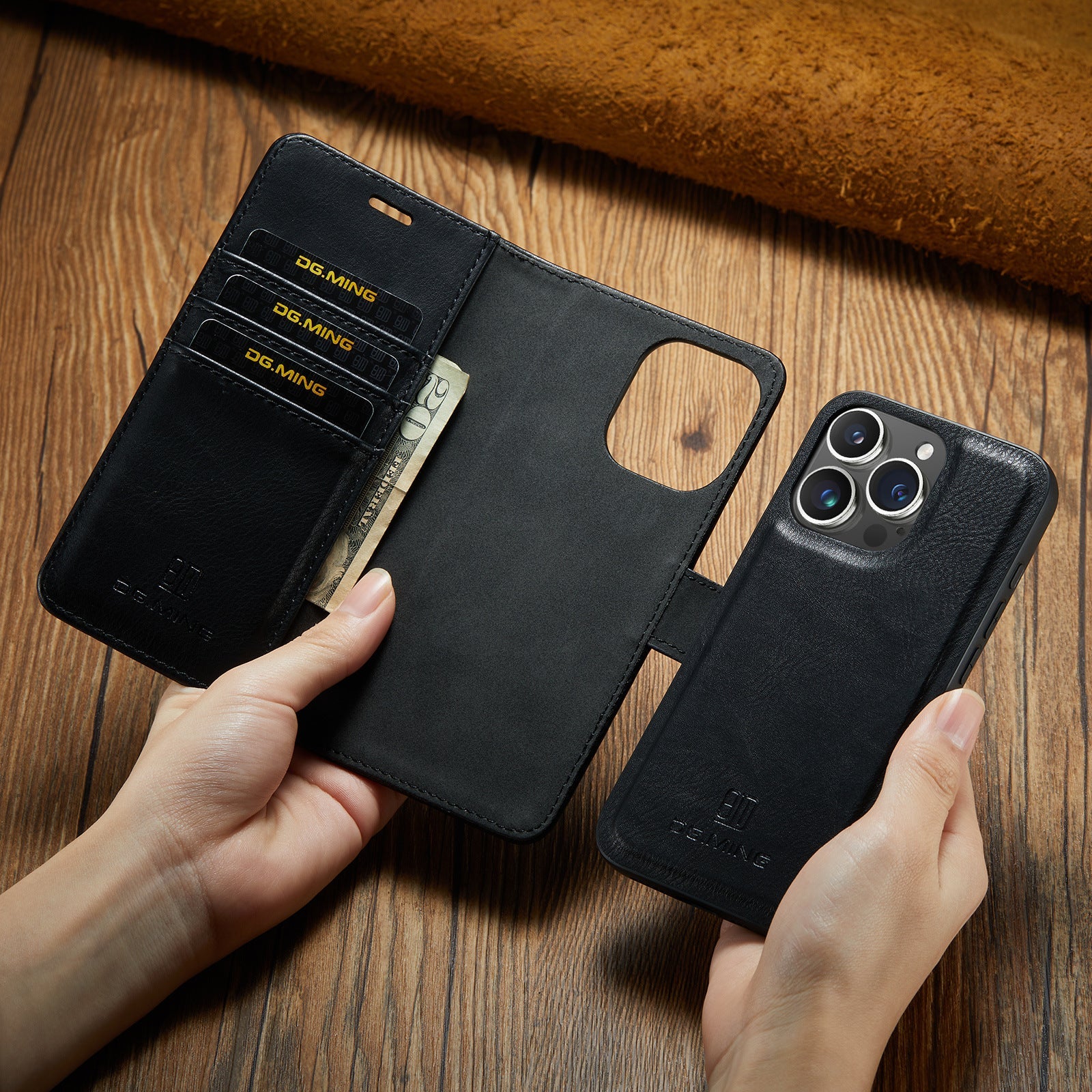 Wallet-style magnetic case for iPhone 16/15/14 Pro Max