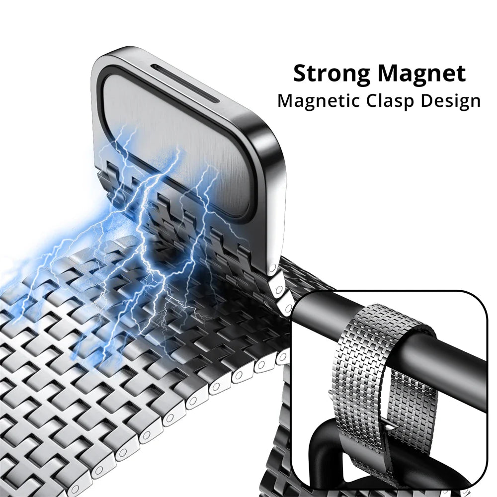 Stainless Steel Mesh Loop Magnetic Band For Apple Watch