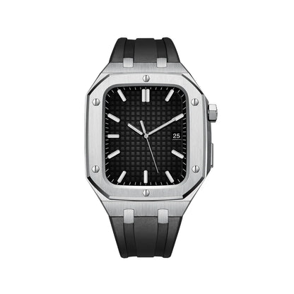 AP9009 Silicone Band 316L Stainless Steel Case Retrofit Kit For Apple Watch